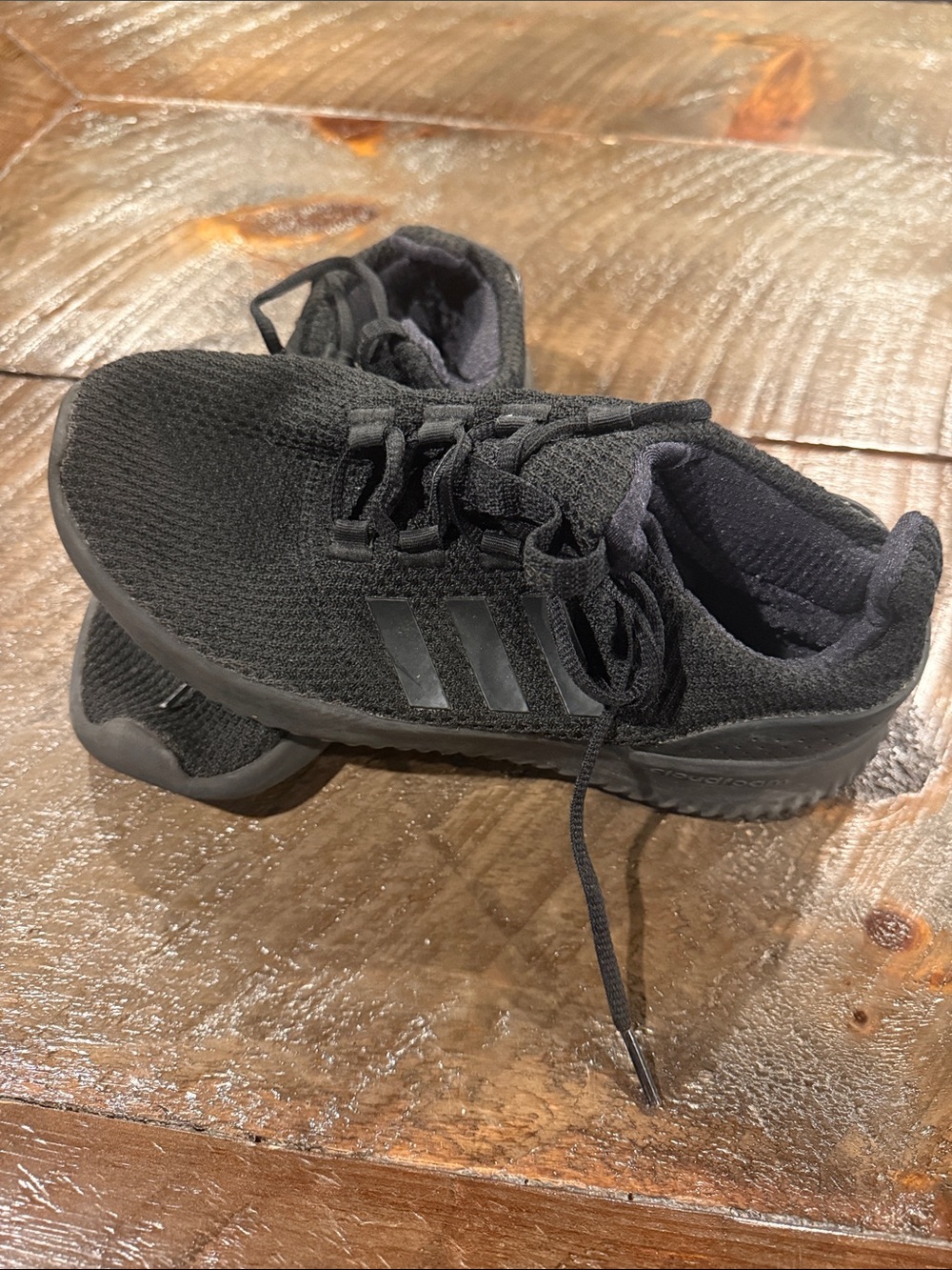 adidas Kids Black Knit Lace-Up Sneakers